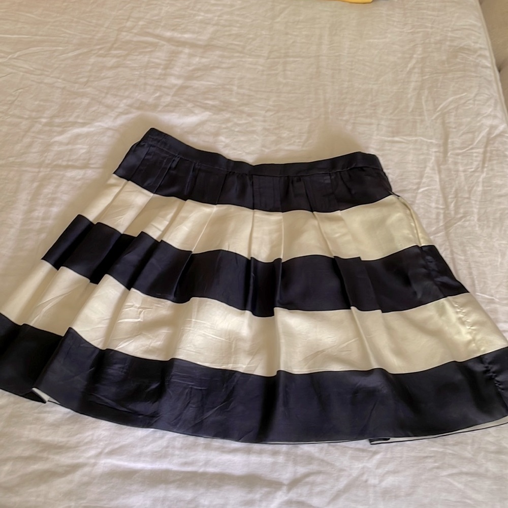 J. Crew blue and white stripes skirt